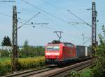 185 148-4 mit einem KLV bei Denzlingen 7.8.09  ...