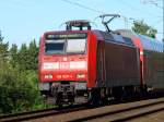 146 029-4 zieht kurz vor D�ren den RE1 (NRW Express) ...