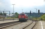 Die Kemptner 218 256-6 konnte ich am 21.8.2009 beim Rangieren ...