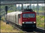 155 270-2 mit FE 45501 von Malm� Godsbangard nach Rostock-Seehafen ...