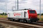 E 37 519 der Veolia steht am 28.07.09 in Bitterfeld. ...