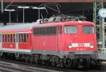 Die 110 470 zieht ihren RE4 Verst�rker p�nktlich um 15:30 ...