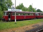 Triebwagen der Hochwaldbahn (Mandaubahn)in Seifhennersdorf am 22.05.2009  ...