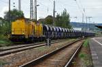 Ponnigespann in Göschwitz, V150.04+02 mit 36 kleinen Schottertüten am 29.08.09 ... Ponnigespann in Göschwitz, V150.04+02 mit 36 kleinen Schottertüten am 29.08.09 ...