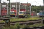 Zwei Y1 der J�nk�pings L�nstrafik vor der Wartungshalle in N�ssj�.(10.7.2009) ...