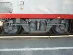 Ein Drehgestell eines �sterreichischen Wagens. Aufgenommen in Traunstein.  ...