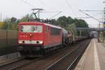 155 267-8 fuhr mit einem gemischten G�terzug am 05.09.2009 durch ...