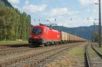 1116 044 bespannte am 8.9.2009 einen InnoFreight Ganzzug Richtung Bruck ...