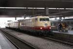 103 222-6 mit Messzug in D�sseldorf Hbf am 26.05.2009 Fotografiert ...