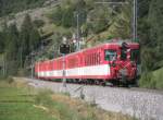 Hier eine RB nach Zermatt, am 27.7.2009 kurz hinter T�sch. ...