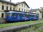 VT 41 der SBE (Mandaubahn) in Seifhennersdorf vor der Abfahrt ...