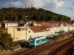 Die 223 066 am 05.09.2009 bei einer Rangierfahrt in Schwandorf. ...
