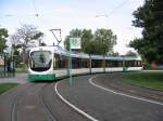 rnv-oeg-heidelberg-ludwigshafen-mannheim der RNV6 222 der Verkehrsbetriebe Ludwigshafen ist an der Endstelle in Mannheim-Feudenheim zu sehen.