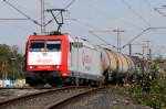 Veolia 185-CL 007 hat mit einem Kesselwagenzug den Hafen von Duisburg-Ruhrort erreicht. 07.09.2009