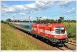 1116.005 (EM-�sterreich) mit dem EC961 Franz Liszt . Gramatneusiedl, 30.8.2009.  ...
