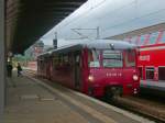 Zwei Ferkeltaxi-Triebwagen VT 772 stehen am Vormittag des 14.09.2009 auf ...