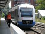 Triebzug LINT 41 der Ostseelandverkehr am Gleis 4 a, zur ...
