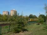 U-Bahn Berlin U5 in Hellersdorf nahe der Louis-Lewin-Stra�e. Eine sch�ne gr�ne Spazier- und Fotografierstrecke erstreckt sich zwischen Kaulsdorf Nord und H�now, wenn man auf der rechten Seite der U-Bahn bleibt. Ein Ausflugstipp f�r alle, die derzeit freiwillig oder unfreiwillig die S-Bahn boykottieren. 19.9.2009