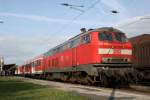 BR 218 mit Zugen 218-206-1 mit RE12 am 11.9.2009 in K�ln West.