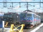 goteborg Hier vier E-Loks der SJ, abgestellt am 18.8.2009 in G�teborg.