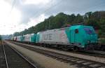 private-evus LTE 185 577 'Servus Schweiz' + R4C 185 541 + 185 543 vor einem Getreidezug Richtung Wien. Die Aufnahme entstand am 18.09.2009.