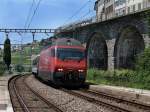 Die Re 460 062 mit einem IR am 28.06.2009 bei ...
