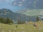 31.7.08 blick vom oberen Zug hinunter zum Thunersee, rechts ein ...
