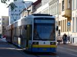 Wagen 829 der Nahverkehr Schwerin GmbH als Linie 1 unterwegs ...