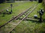 Verschiedene Weichensignale beim Rasenden Roland in Putbus.  ...