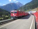 Ge 4/4 602 Bernina am 22.9.09 in Sagliains.  ...