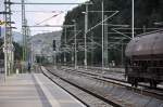 Draht-, Aluminium- und Stahlverhau am Bahnhof Bad Schandau Richtung teschechischer ...