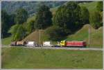 Ge 6/6 II 707 Scuol zieht einen G�terzug bergw�rts das ...