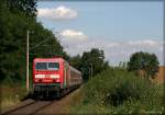 143 924-9 verkehrte am Nachmittag des 27.08.2009 mit einem RE ...