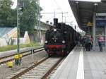Dampflok BR 91 134 -DR- mit dem Sonderzug der MEF ...