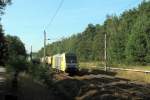 ER 20-003 mit einem Schotterganzzug am 19.09 in Bestensee.  ...