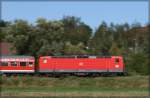 143 924-9 in voller Fahrt...aufgenommen am 27.08.2009 in Ellwangen-Rindelbach, wenige ...