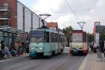Frankfurt (Oder), 23.09.2009, Stra�enbahnlinien 4 (in Richtung Stadion) und 2 ...