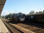 BR 65 Ankunft des Dampfsonderzuges aus Chemnitz (in Pirna) wo die Lok BR 65 1049 umgesetzt wird,am 26.09.09