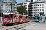 frankfurt-main Alt trifft neu! K-Wagen 107 des Ebbelwei Express am Willi-Brandt-Platz mit zwei k-Beiwagen, sowie S-Wagen 231 in Richtung Fechenheim Schiesshuettenstrasse. (26.09.2009)
