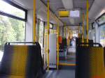 dresden-niederflurwagen-haltestellen-strecken Eine Stra�enbahn des Typs NGTD 12DD auf der Linie 7 in Weixdorf mal von innen.