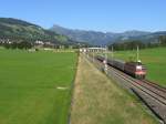 br-1144 1144 219 ist unterwegs mit eine REX-zug zwischen Kitzb�hel und W�rgl bei Schleicherbach am 23-8-2008. 