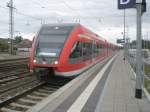 br-646-stadler-gtw-db Hier 646 018-2 und 646 028-1 als Usedom Express nach Swinem�nde, bei der Ausfahrt am 25.9.2009 aus Angerm�nde.