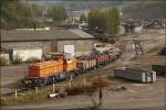 Lok 7 der DEUTSCHE EDELSTALWERKE in H�ttental-Geisweid rangiert am Materiallager  ...
