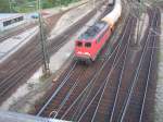 140 809-5 durchf�hrt am 19.08.2008 mit einem Kesselwagenzug den Rangierbahnhof ...