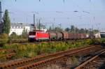 189 032 zieht am 26.09.09 einen G�terzug durch L-Sch�nefeld Richtung ...