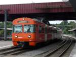 RBS Regionalverkehr Bern-Solothurn RBS - Triebwagen Be 4/12 43 unterweg nach Urtenen im Bahnhof von Woblaufen am 22.08.2009
