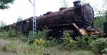 br-44-44-drg-dr-db-043--044-db Die Reste des Dampfspenders 44 105 am 12.09.09 im ehemaligen BW Falkenberg oberer Bahnhof. Zur Zeit ist die Anlage nur an wenigen Tagen im Jahr zug�nglich, hier soll aber in Zukunft ein Eisenbahnmuseum entstehen.