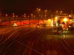 aachen N�chtlicher Betrieb am BW in Aachen. Hier werden die RB und RE f�r Aachen Hbf gereinigt und zurechtgestellt. In der Halle rechts werden die Wagen der Euregiobahn gewartet.