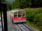 Oberweissbacher Berg- und Schwarzatalbahn Ein Triebwagen der Oberweissbacher Bergbahnen auf der Steilstrecke Richtung Lichtenhain.