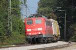 BR 151 151 087 am 230909 mit Hackschnitzel nach Freilassing in A�ling/Obb